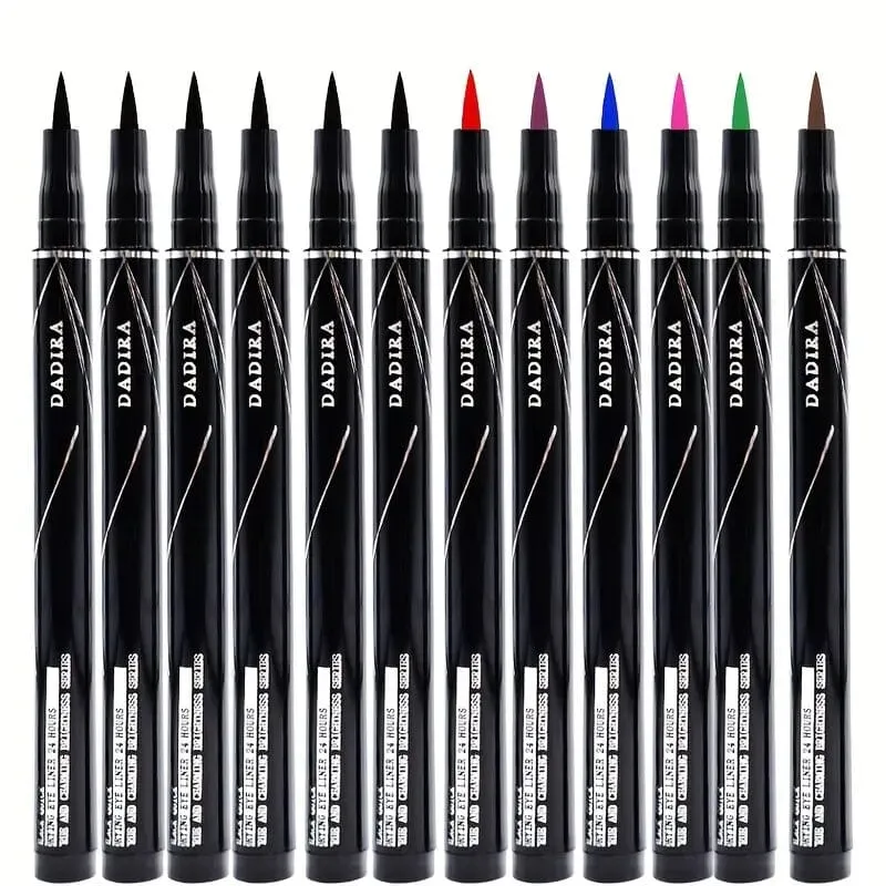 12-Pieces: Luxurious Waterproof Long-Wearing Liquid Eyeliner Set