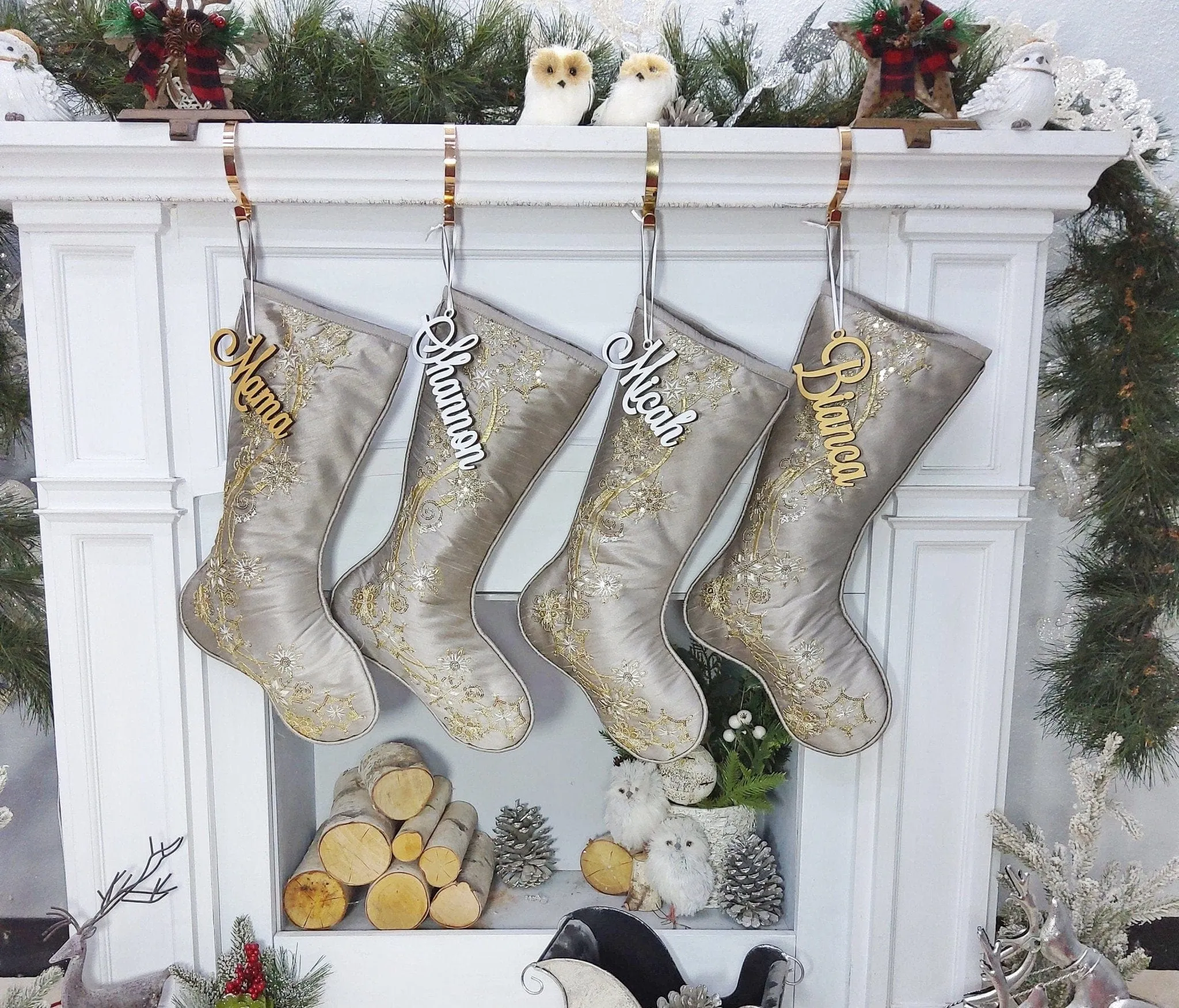 20" Luxury Sequin Snowflake Stocking