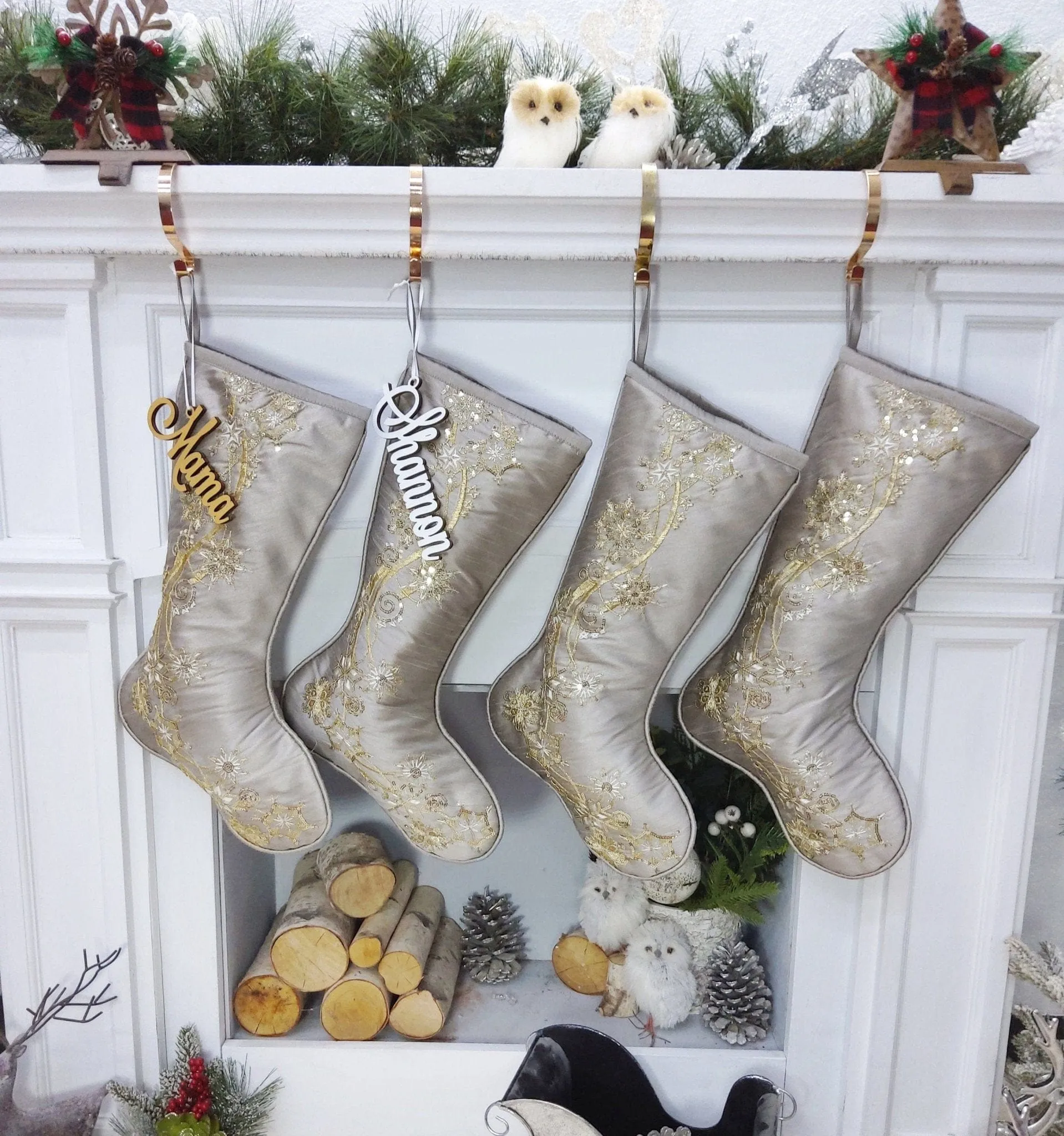 20" Luxury Sequin Snowflake Stocking