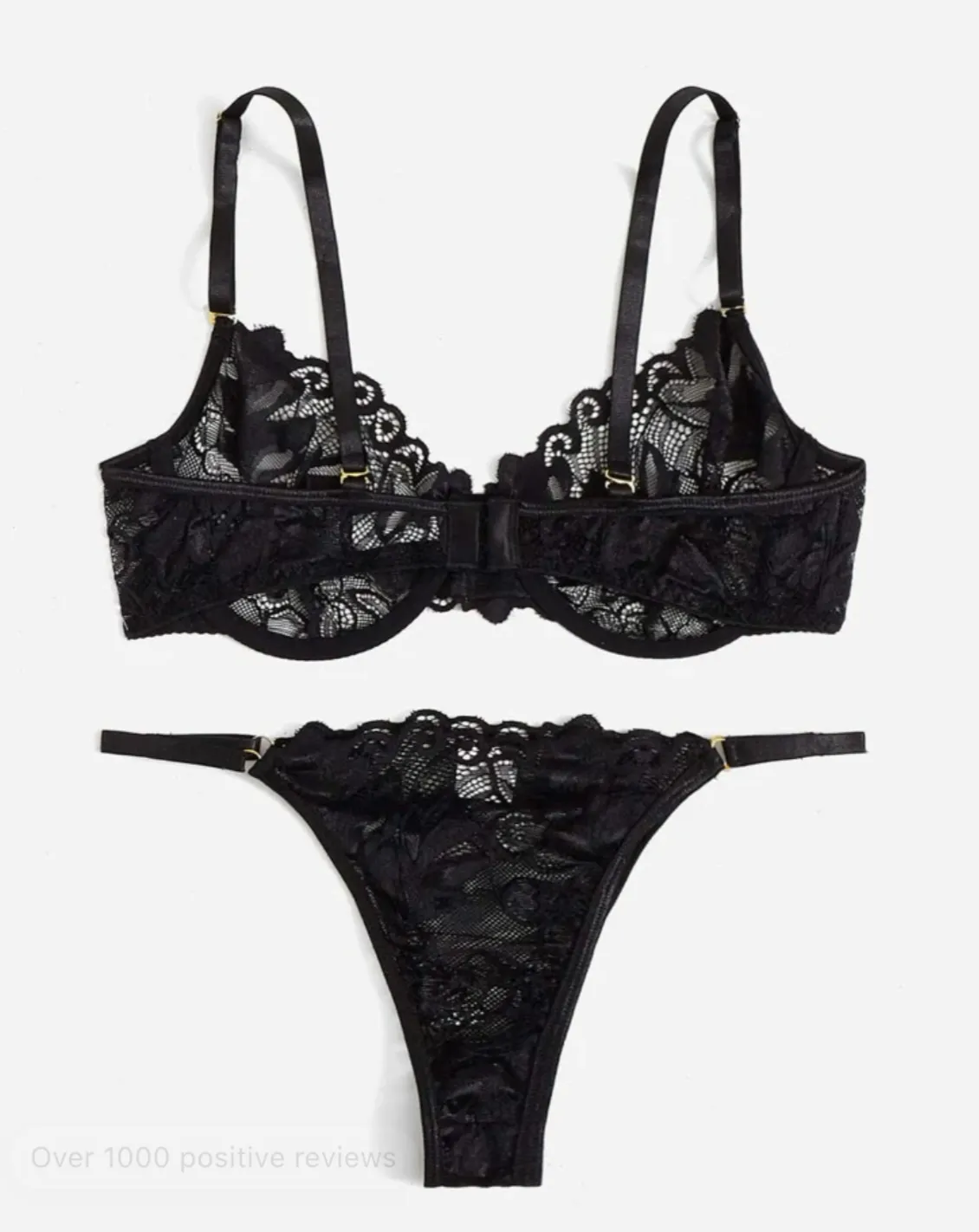 Black Lace Lingerie Set Underwire