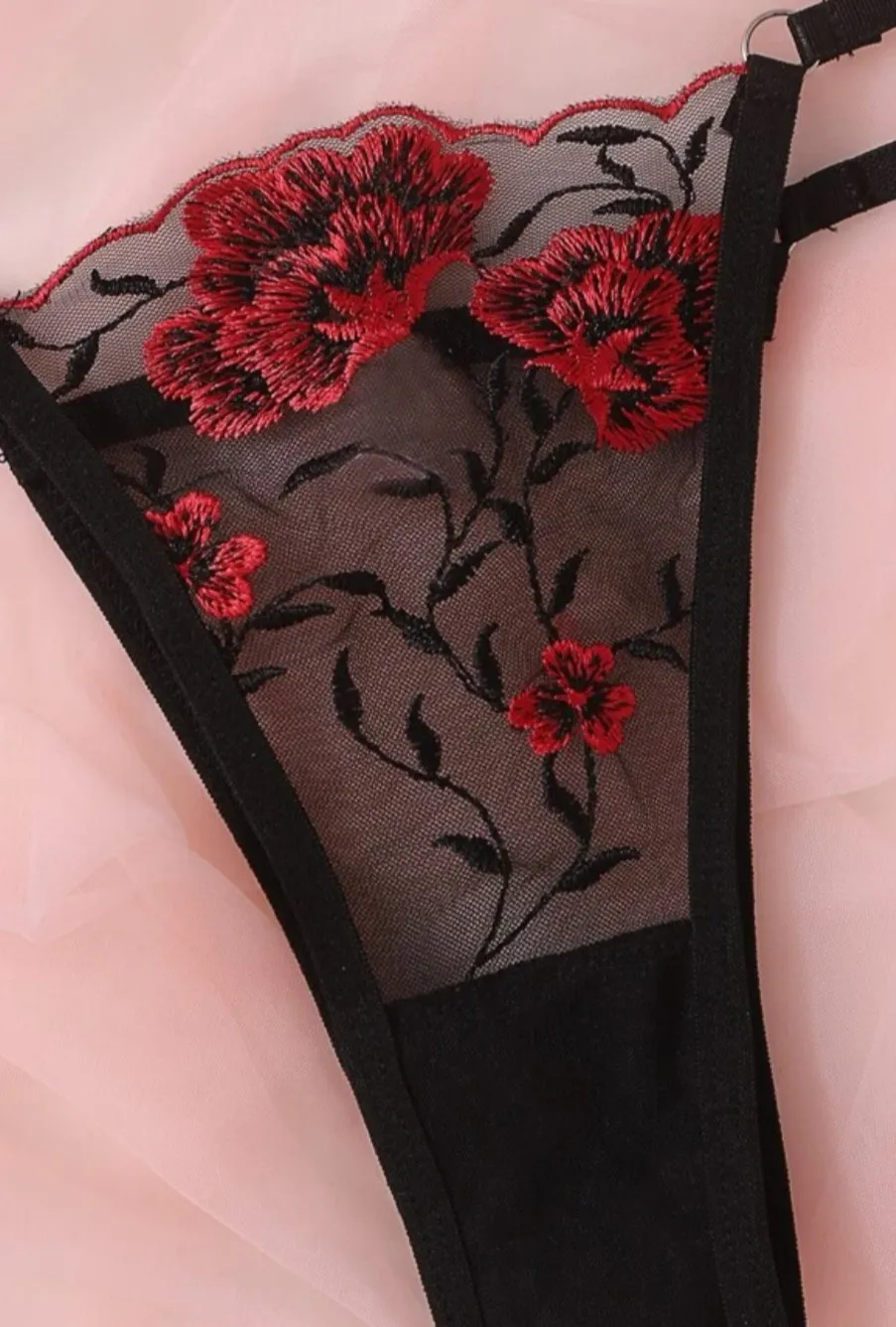 Black Lingerie Set Embroidered