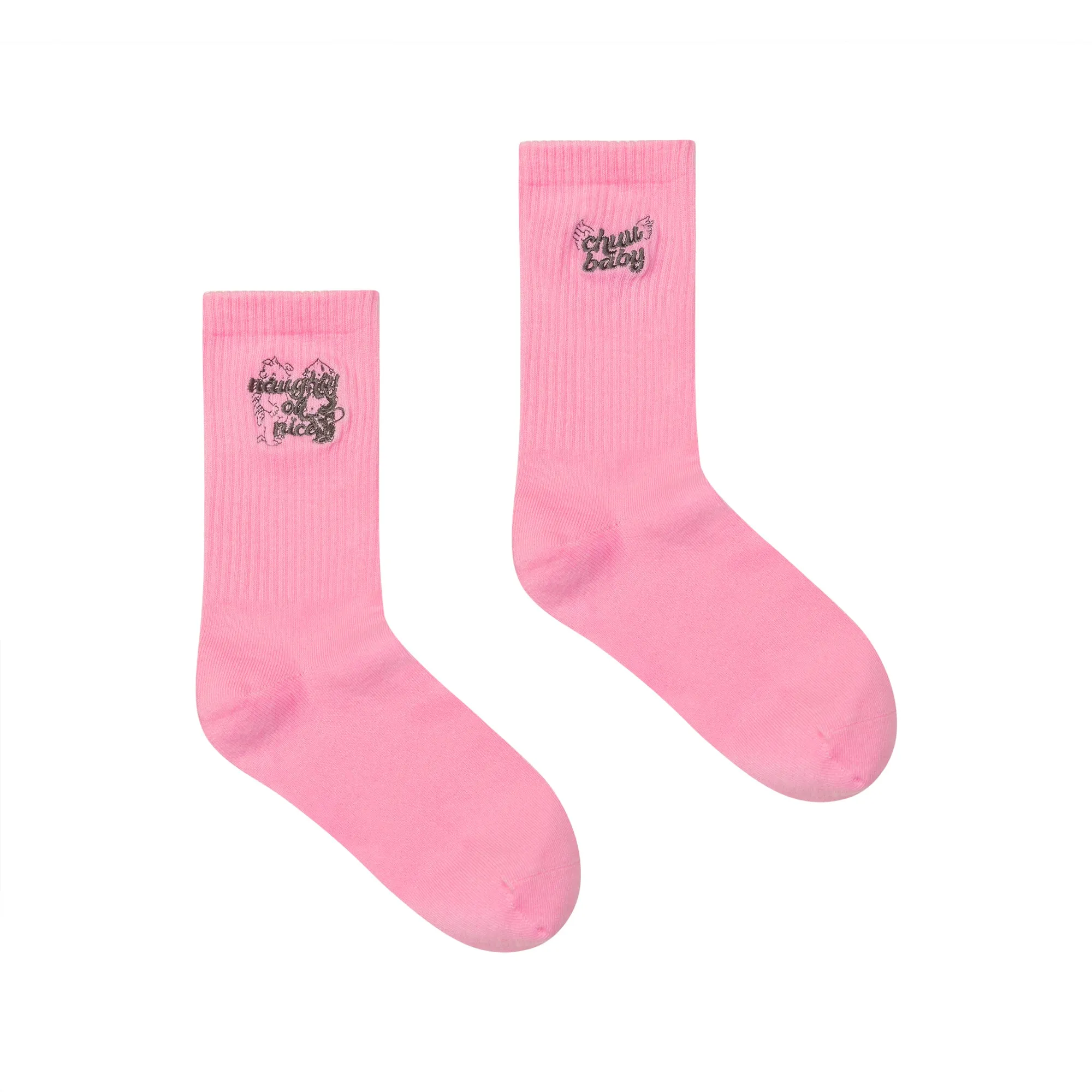 Bold Chuu Baby Embroidered Ribbed Socks