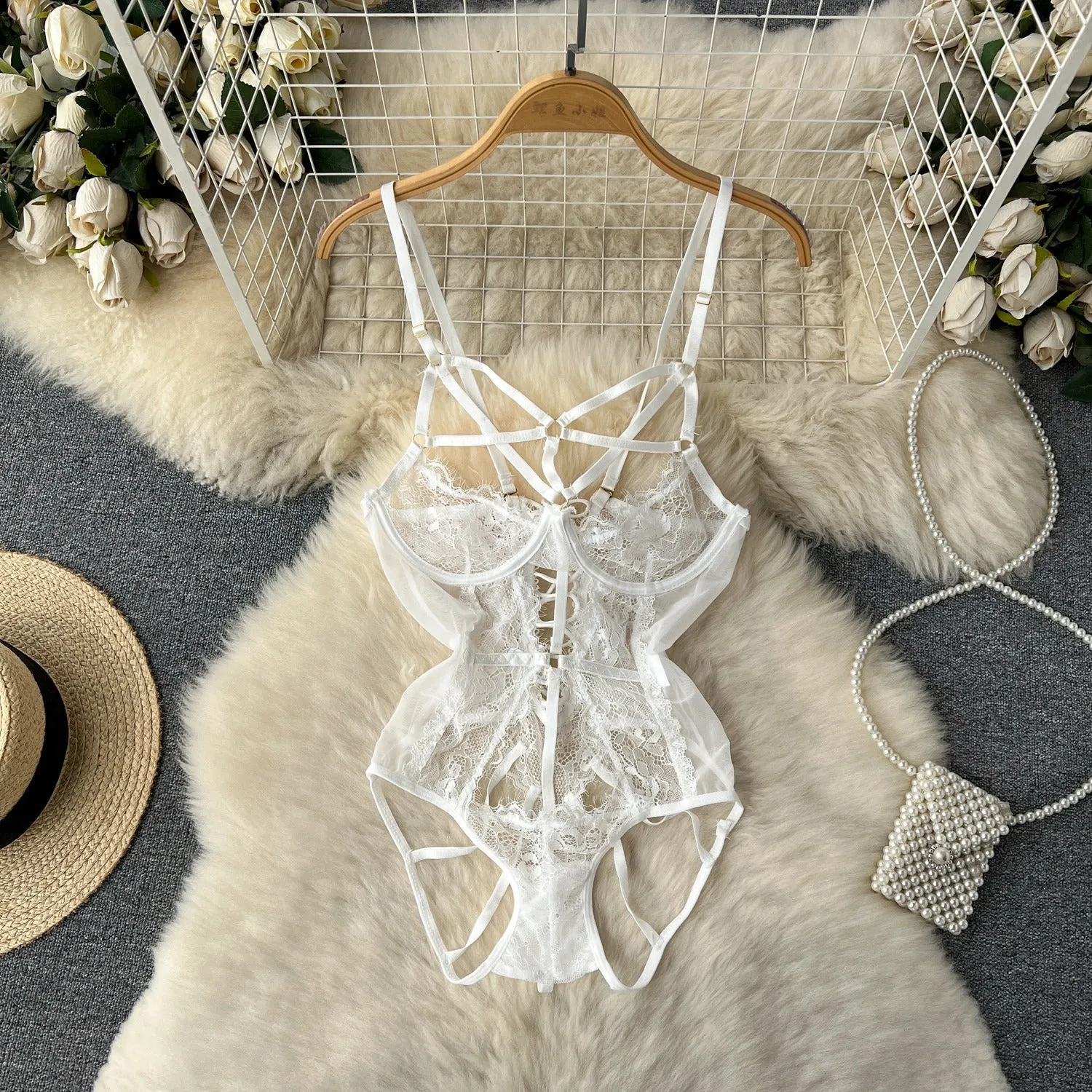 Cinnamon Lace Mesh Lingerie