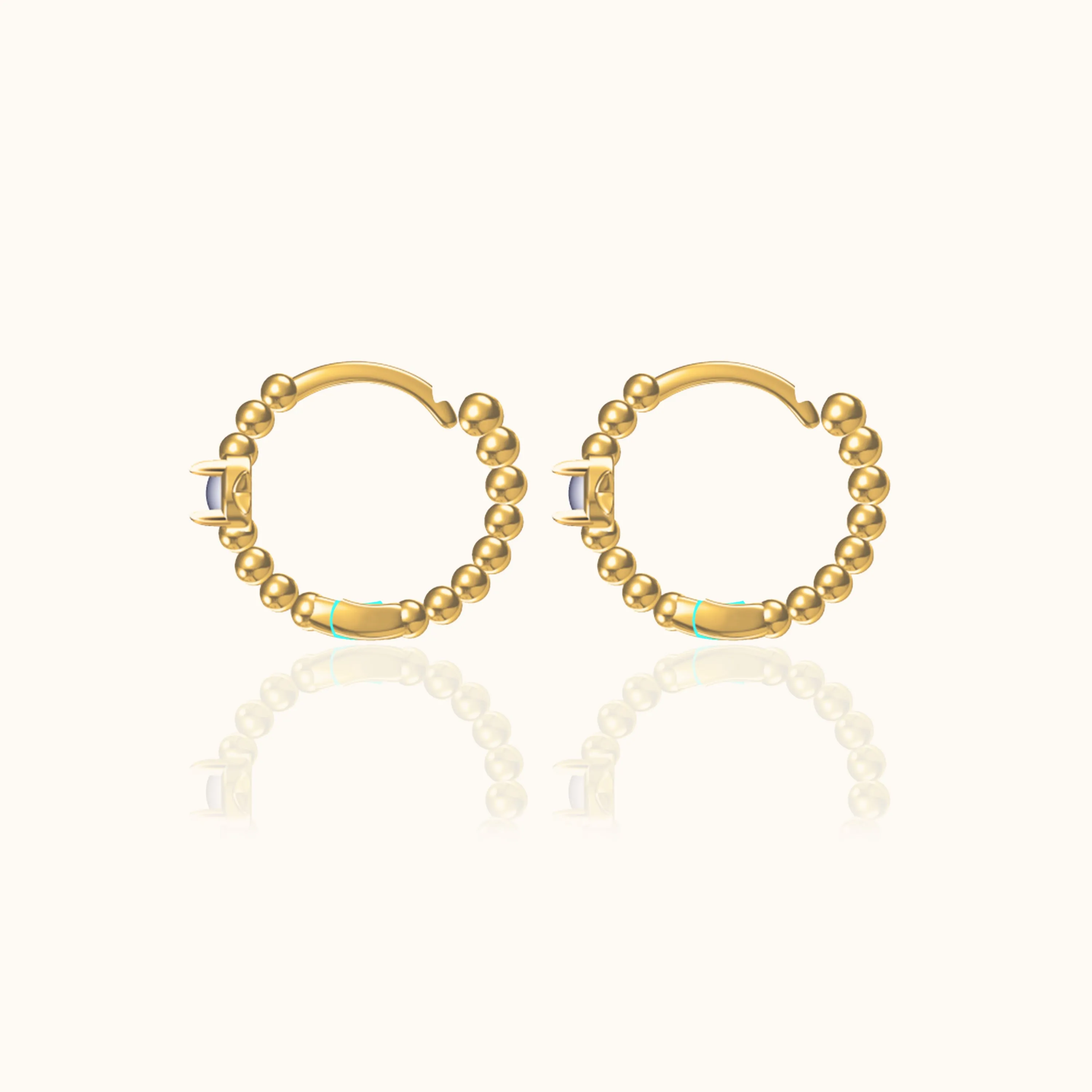 Delicate Bow Opal Hoop Earrings