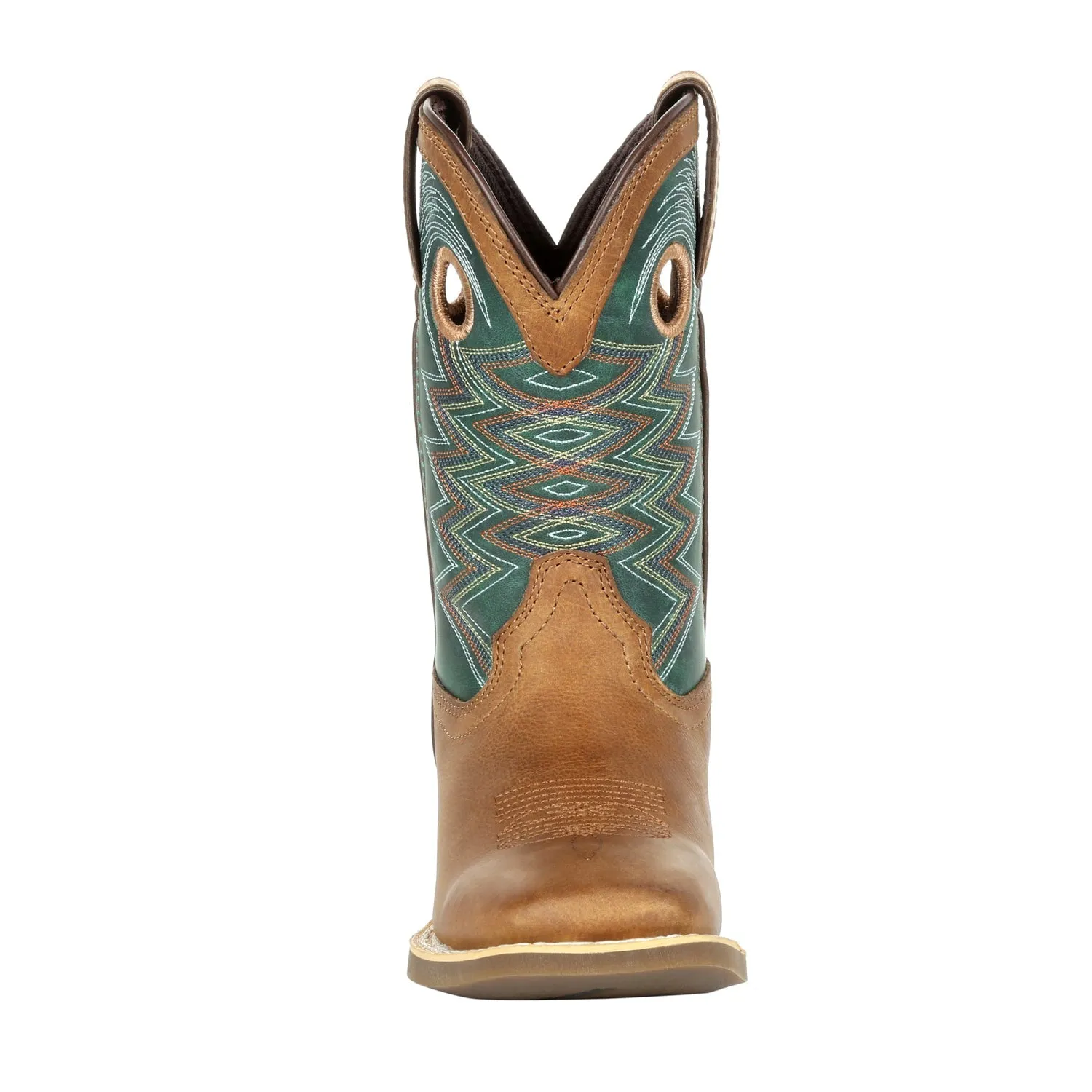 Durango Kids Wheat/Tidal Teal Leather Lil Rebel Pro Cowboy Boots