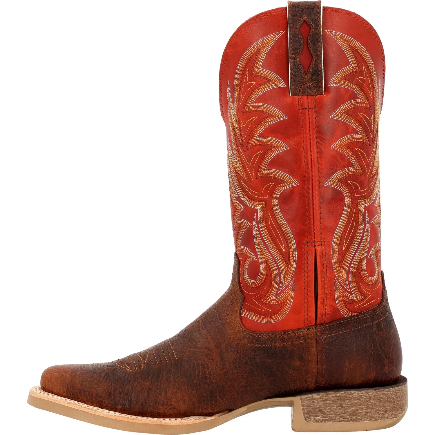 Durango Mens Rebel Pro Western Cognac Crunch/Red Leather Cowboy Boots