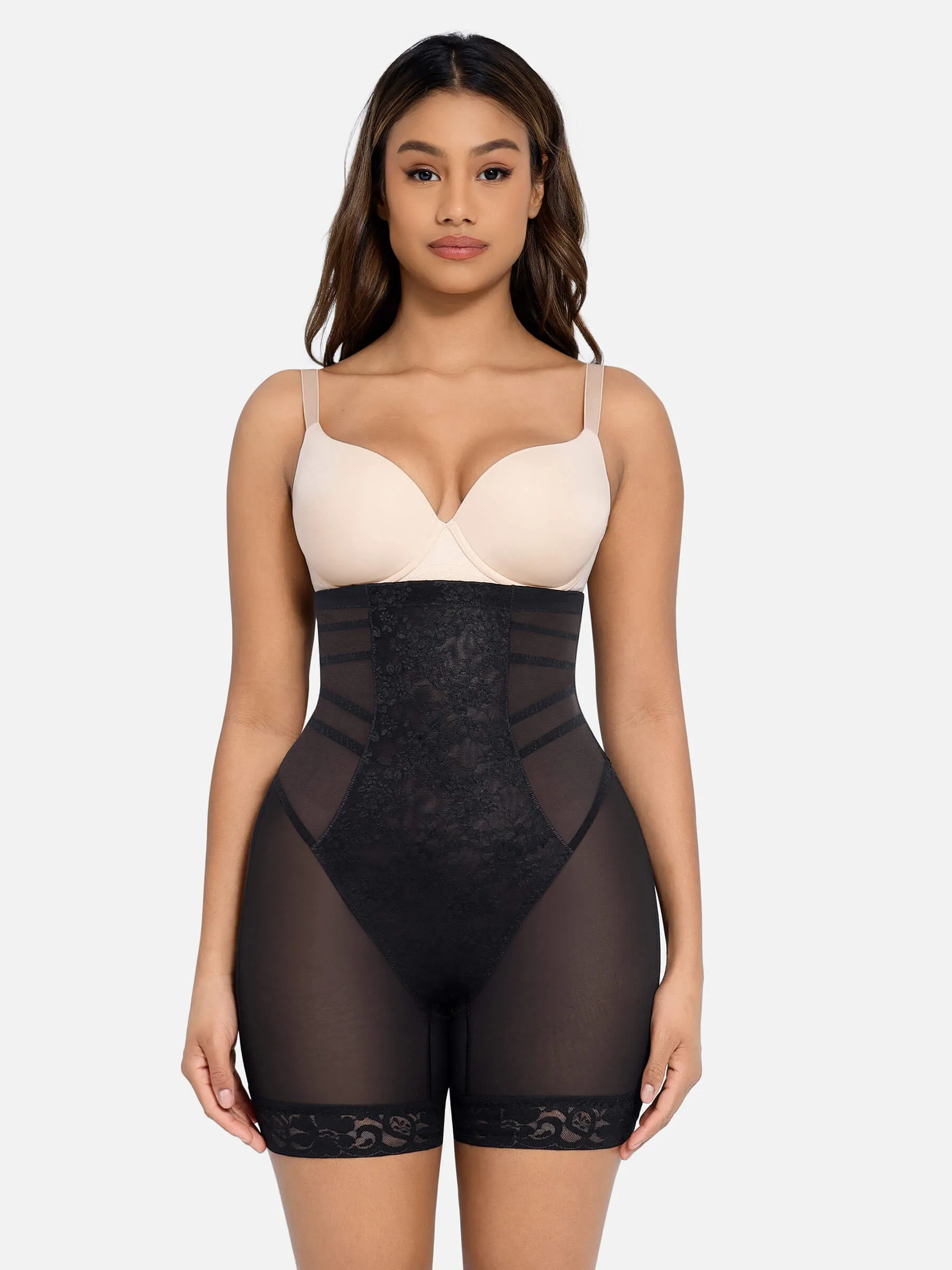 Feelingirl Patterned Lace Breathable Shapewear Shorts