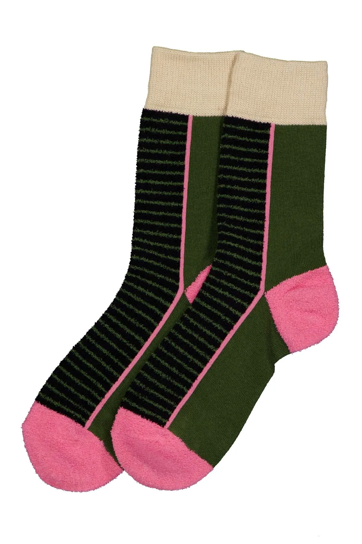 Fluffy Fling Socks Olive Green