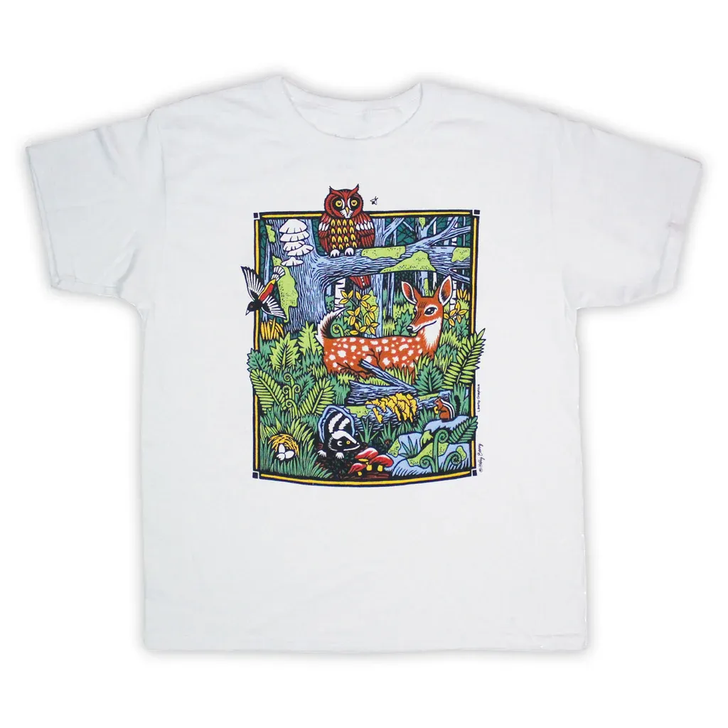 Forest Scene Youth White T-shirt