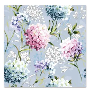 Hydrangea Soft Blue Paper Luncheon Napkins