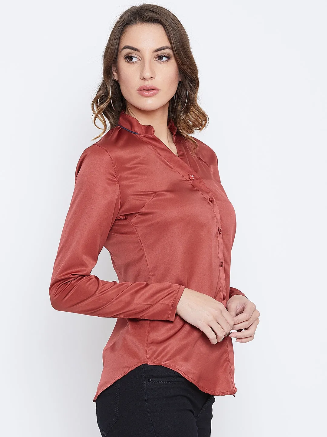 JUMP USA Women Red Solid Casual Shirts