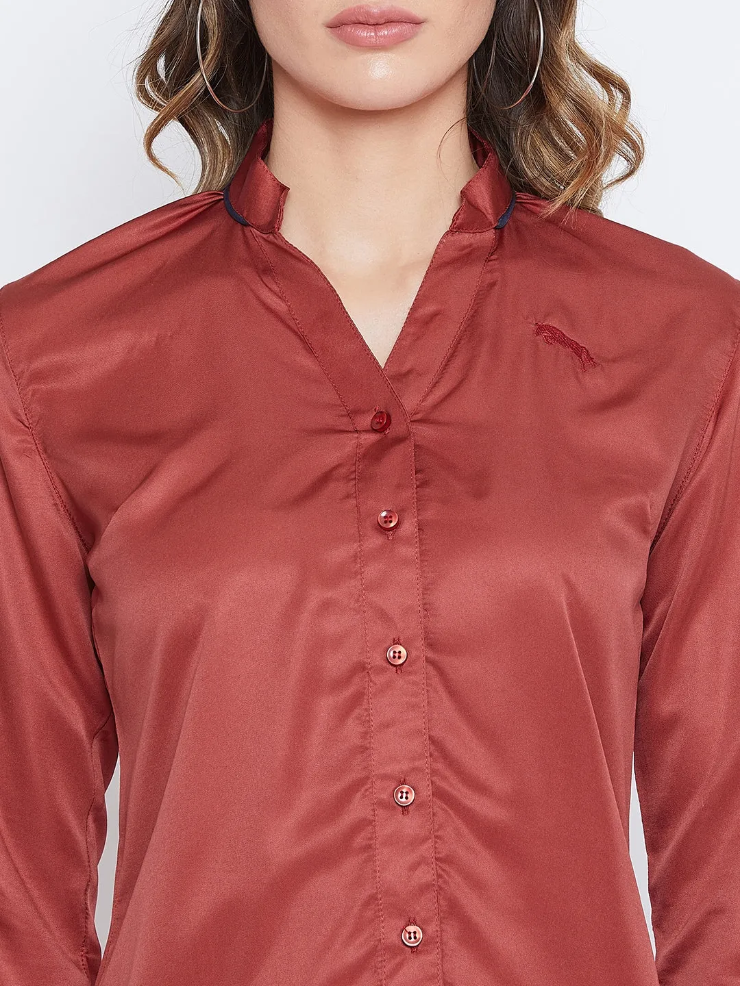 JUMP USA Women Red Solid Casual Shirts