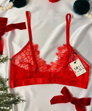 LACE CLASSIC RED TRIANGLE BRALETTE