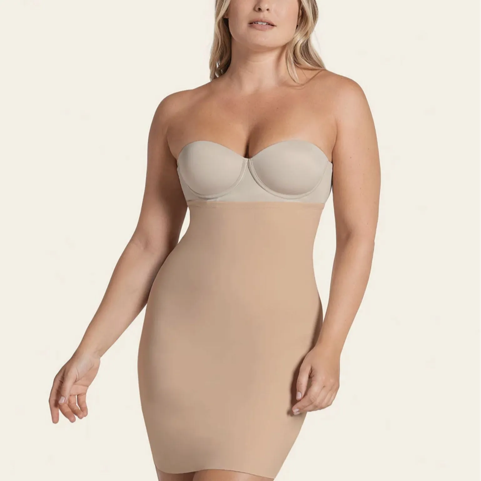 Leonisa Two-in-One Undetectable Sculpting Skort Slip 015803 in Golden Beige