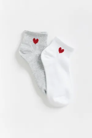 Lola Heart Quarter Socks 2 Pack