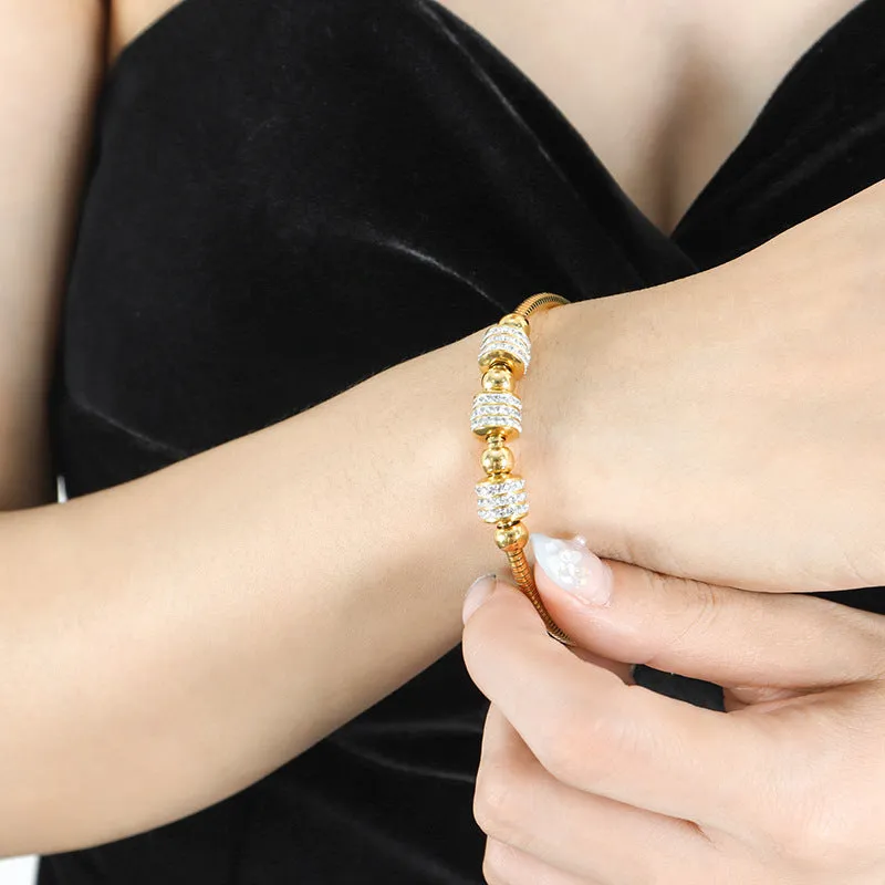 Luxurious Cross-Border 18K Gold Plated Zircon Bracelet for Women