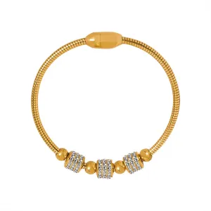 Luxurious Cross-Border 18K Gold Plated Zircon Bracelet for Women