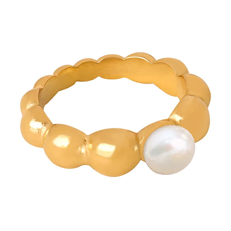 Luxurious French Pearl Ring - Elegant Women's Statement Jewelry