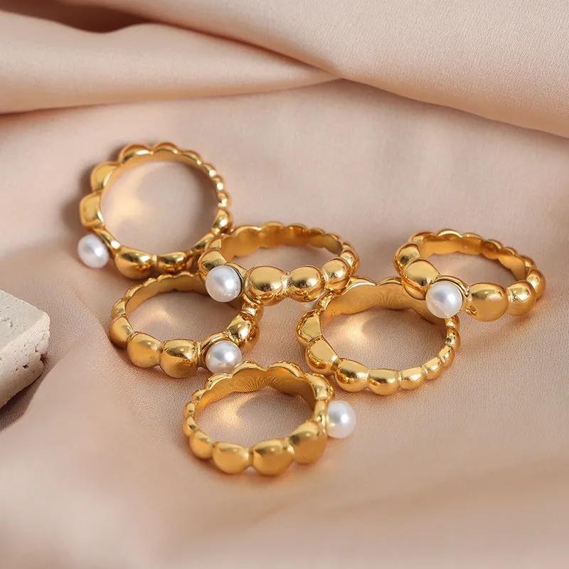 Luxurious French Pearl Ring - Elegant Women's Statement Jewelry