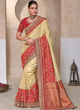 Luxurious Pure Kanjivaram With Patola Work Traditional Saree