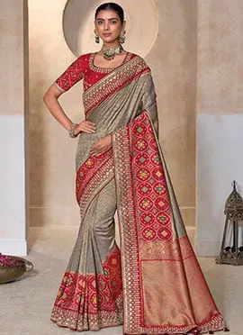 Luxurious Pure Kanjivaram With Patola Work Traditional Saree