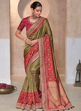 Luxurious Pure Kanjivaram With Patola Work Traditional Saree