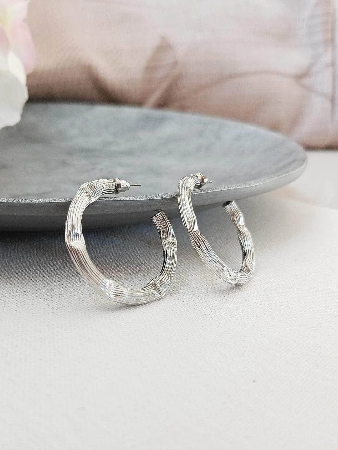 Mansi Ugale In Delicate Huggie Silver Hoop