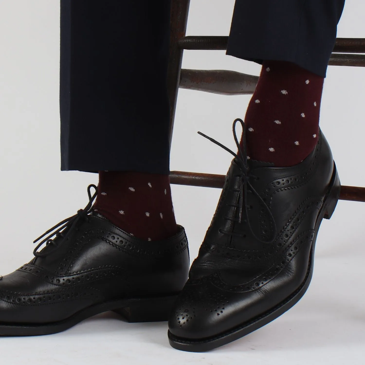 Men's Pin Dot Cashmere Blend Socks