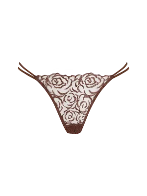 Muse by Coco de Mer Rosalia Brazilian Knicker in Cocoa