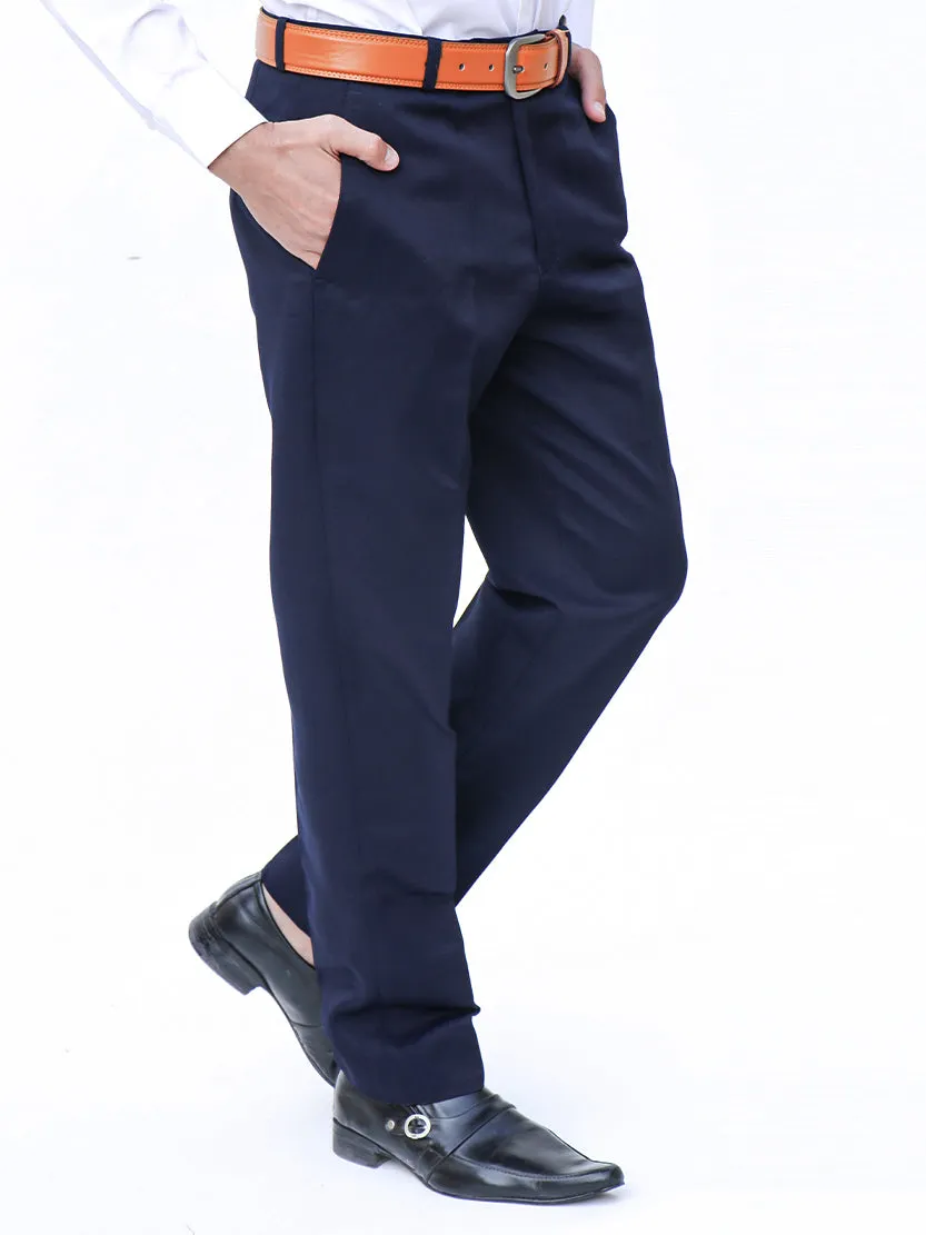 MWF09 Men's Wrinkle-Free 100% Cotton Trouser Dark Navy Blue