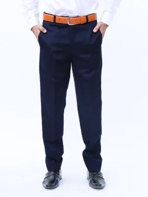 MWF09 Men's Wrinkle-Free 100% Cotton Trouser Dark Navy Blue