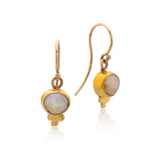 Nava Zahavi Yellow Gold  Delicate Pearl Earrings