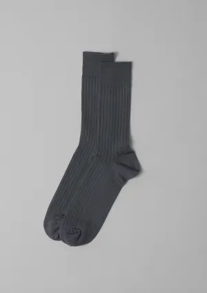 Nishiguchi Kutsushita Silk Cotton Socks | Charcoal