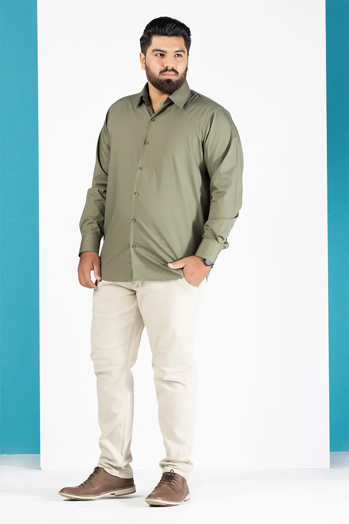 Olive Formal Shirt (Plus Size) - P22 - MS0022P