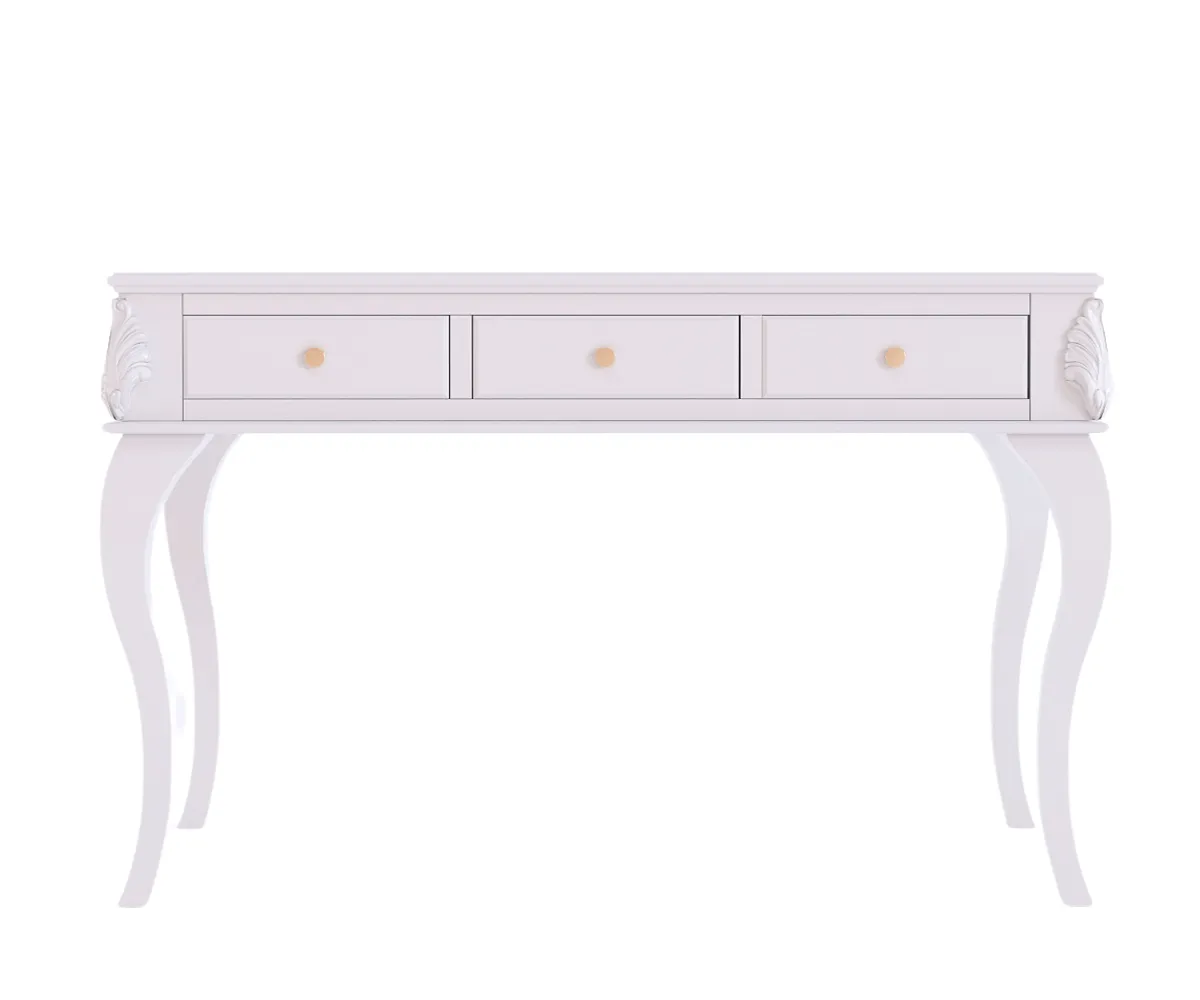 Opaline Luxury White Study Desk with Chair