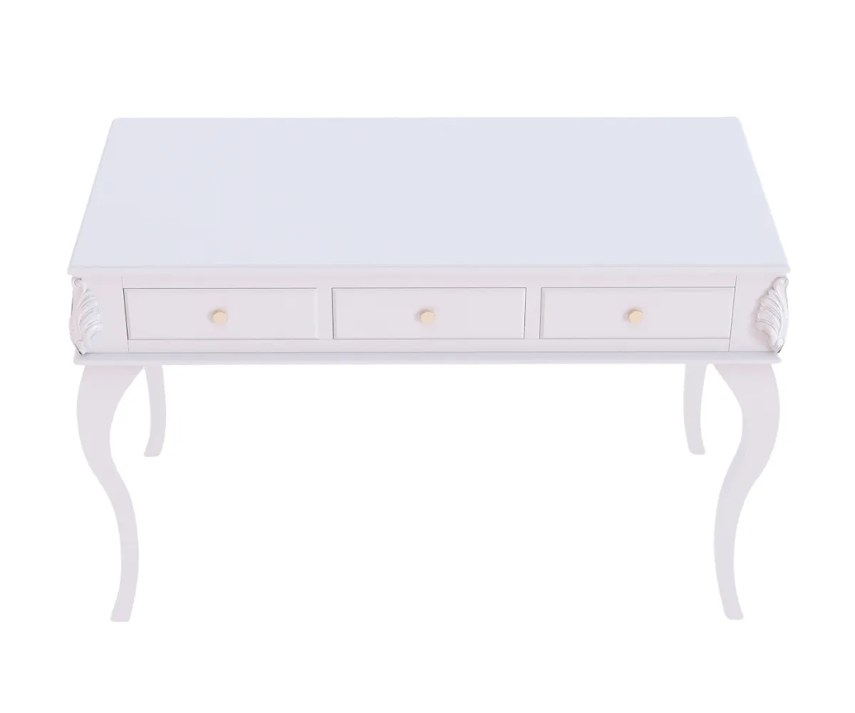 Opaline Luxury White Study Desk with Chair