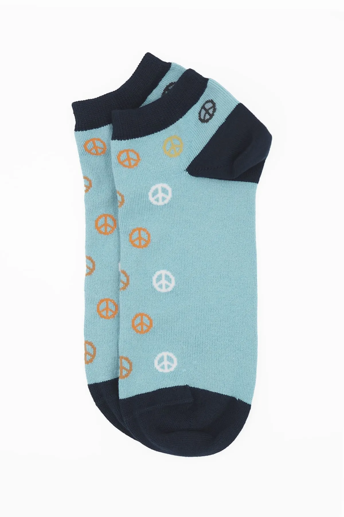 Peace Men's Trainer Socks - Light Blue