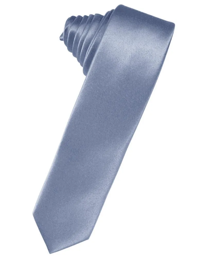 Periwinkle Luxury Satin Skinny Necktie