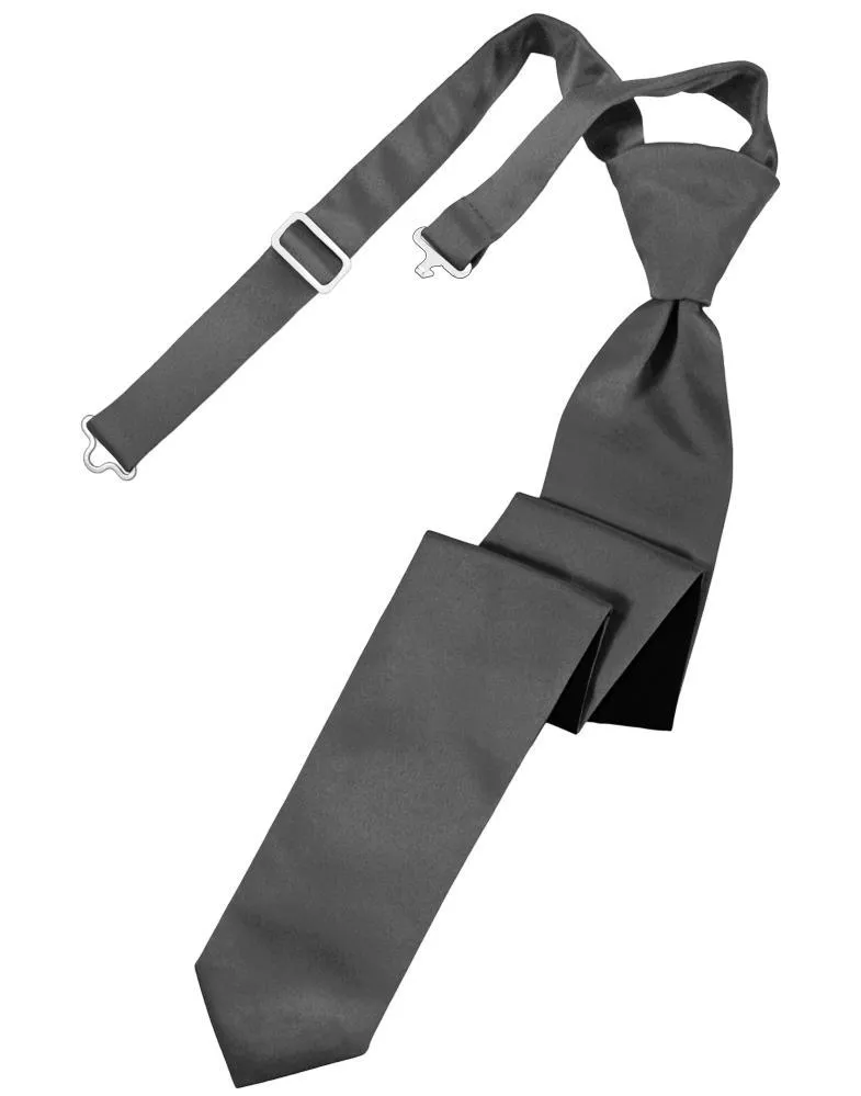 Pewter Luxury Satin Skinny Necktie