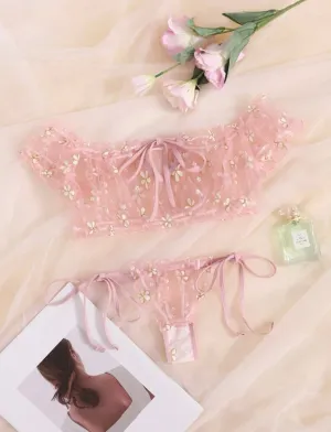 Pink Sheer Bralette Lingerie