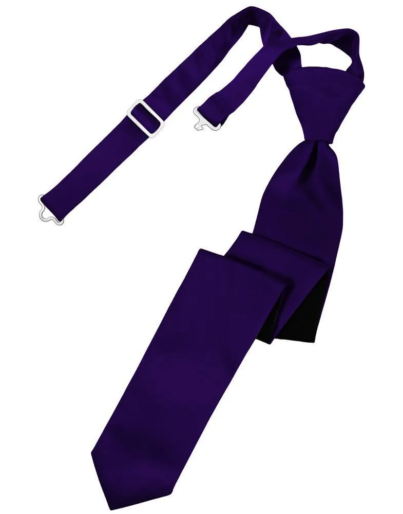 Purple Luxury Satin Skinny Necktie