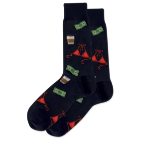 "Bachelor Party" Cotton Crew Socks by Hot Sox - Large