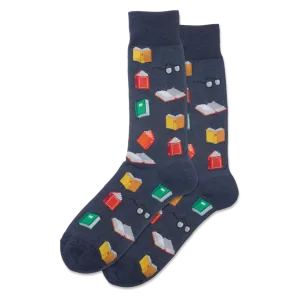 "Books" Cotton Crew Socks by Hot Sox