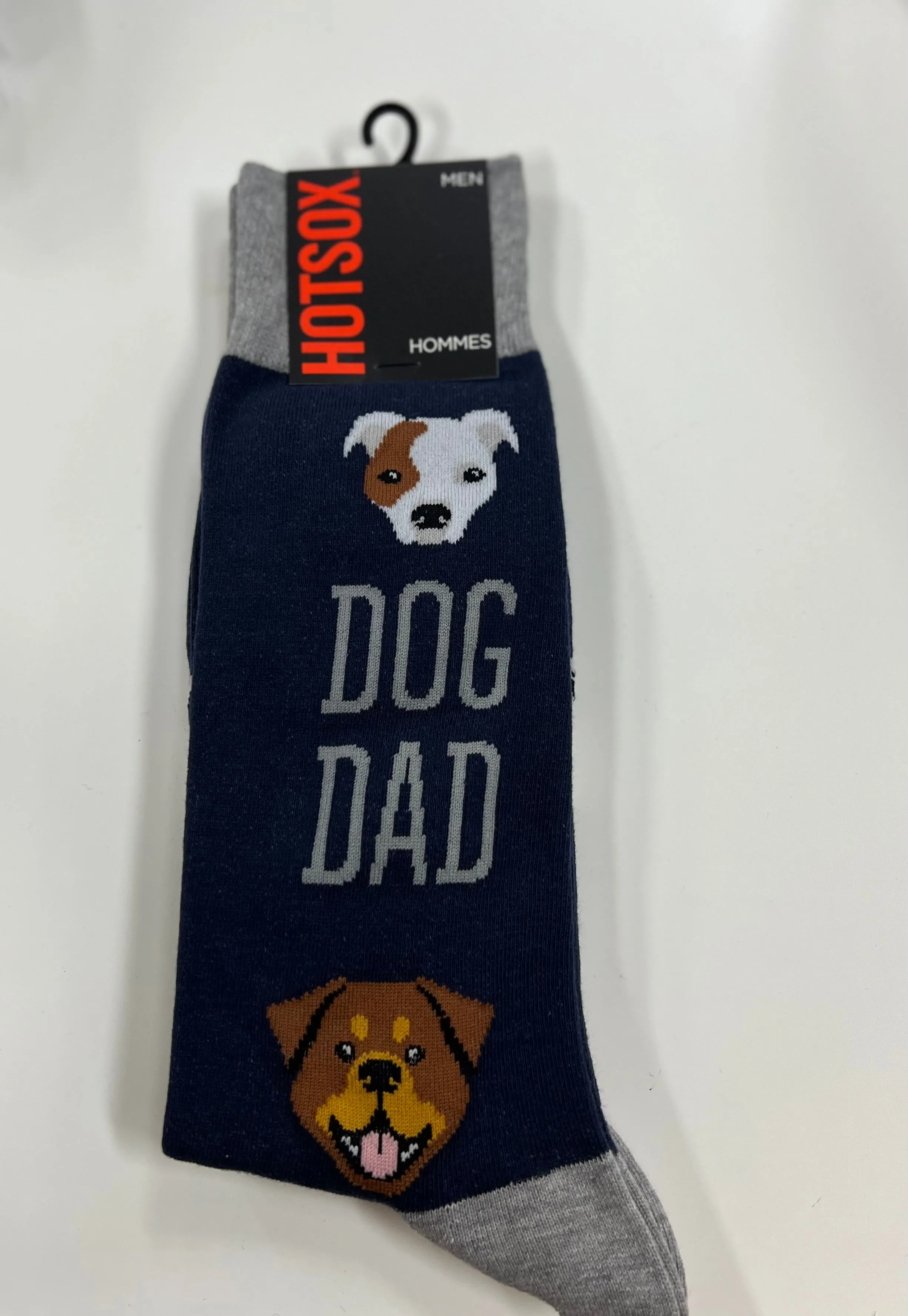 "Dog Dad" Crew Socks by Hot Sox - Large