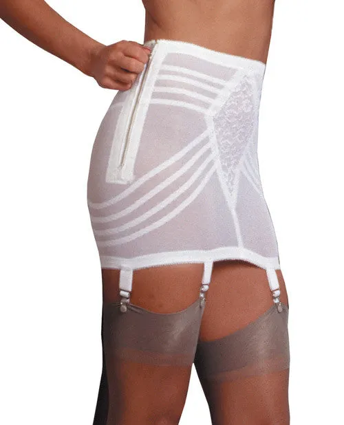 Rago Shapewear Zippered Open Bottom Girdle White 6x