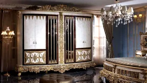 Royal European Style Modern Carving Wardrobe