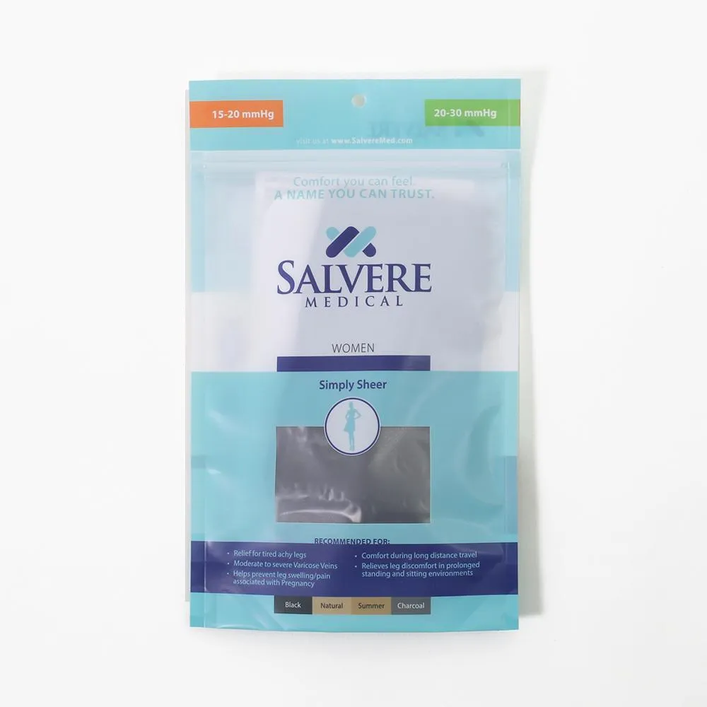 Salvere Simply Sheer, Pantyhose, Closed Toe, 20-30 mmHg