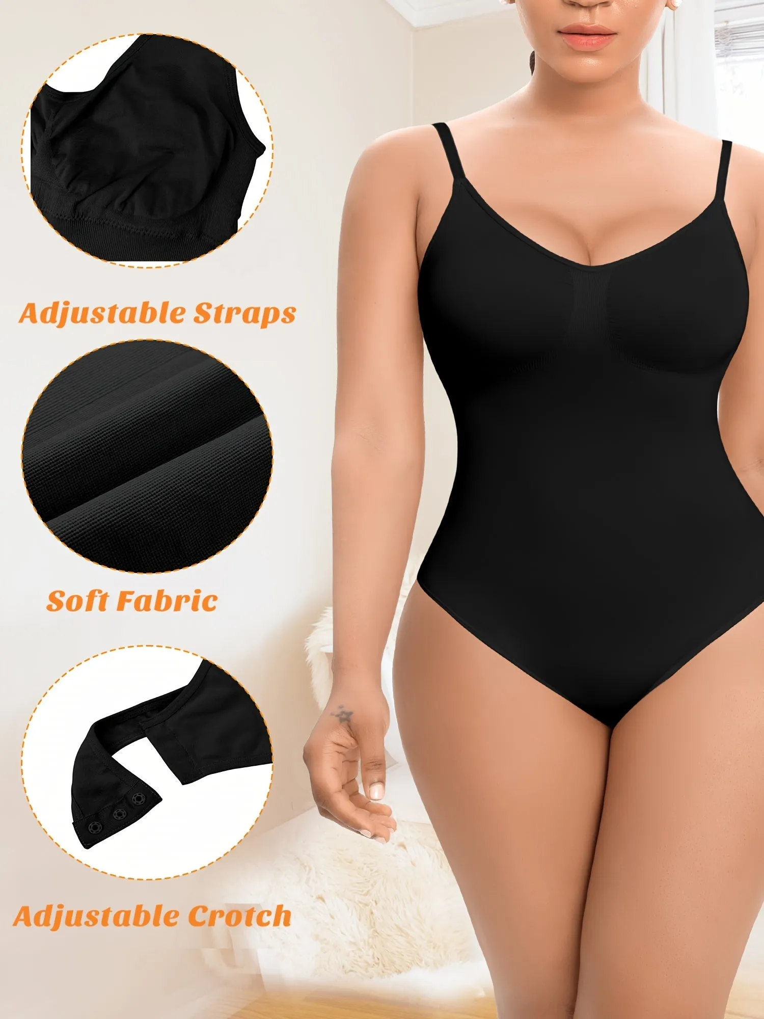 Slimming Shapewear Bodysuit for Women Tummy Control Sculpting Body Shaper Thong Bodysuit Shaping Tank Tops