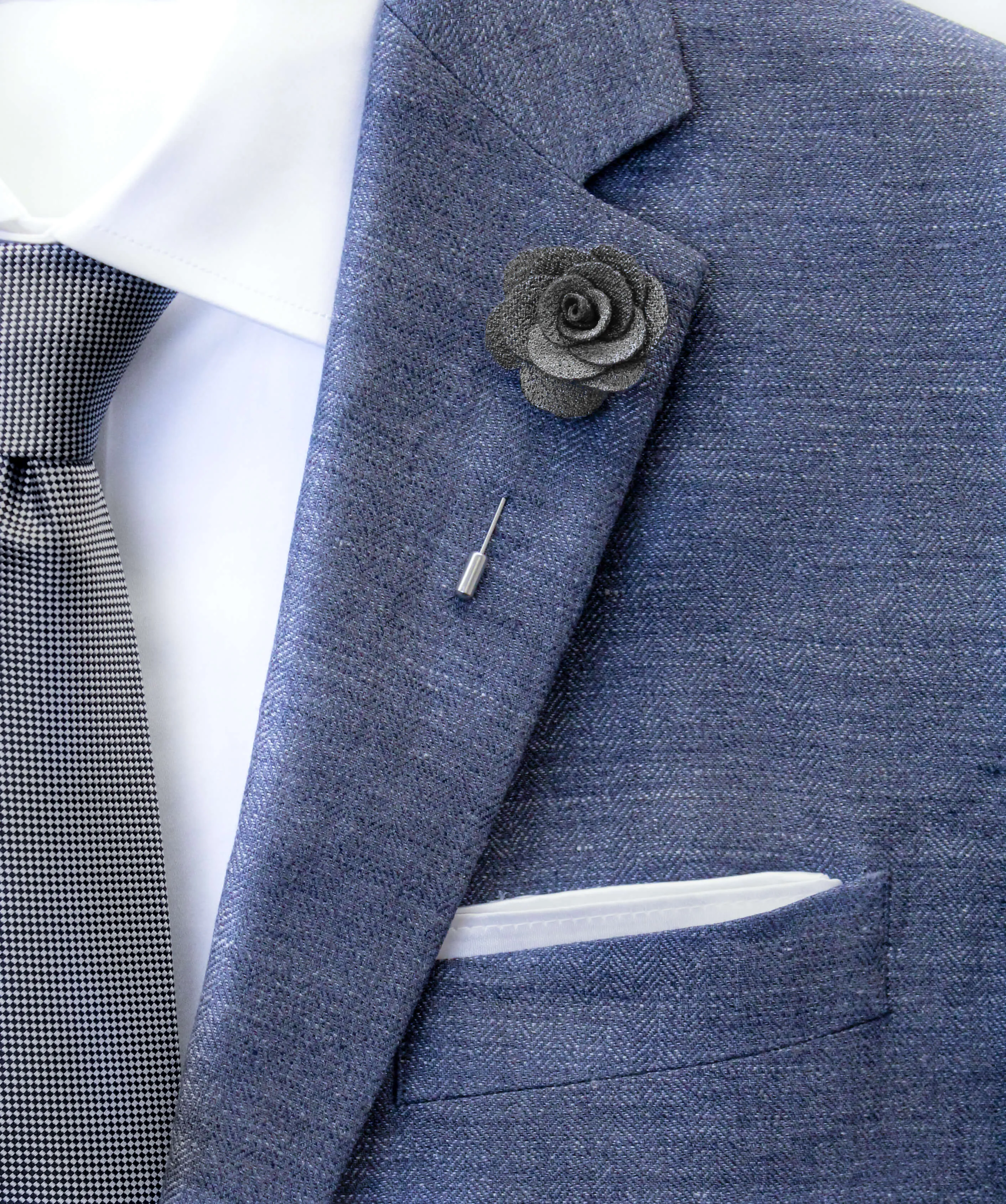 Soft Black Flower Lapel Pin