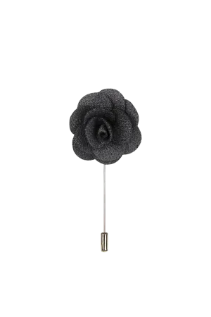 Soft Black Flower Lapel Pin